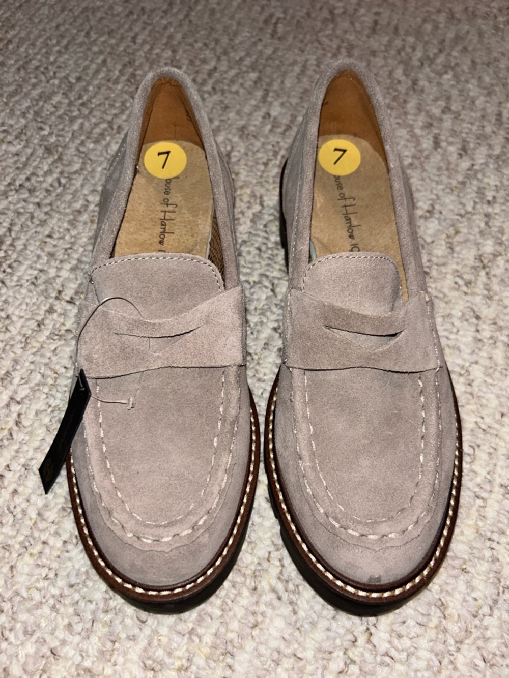 NWT House of Harlow 1960 Suede Penny Loafers Size 7
